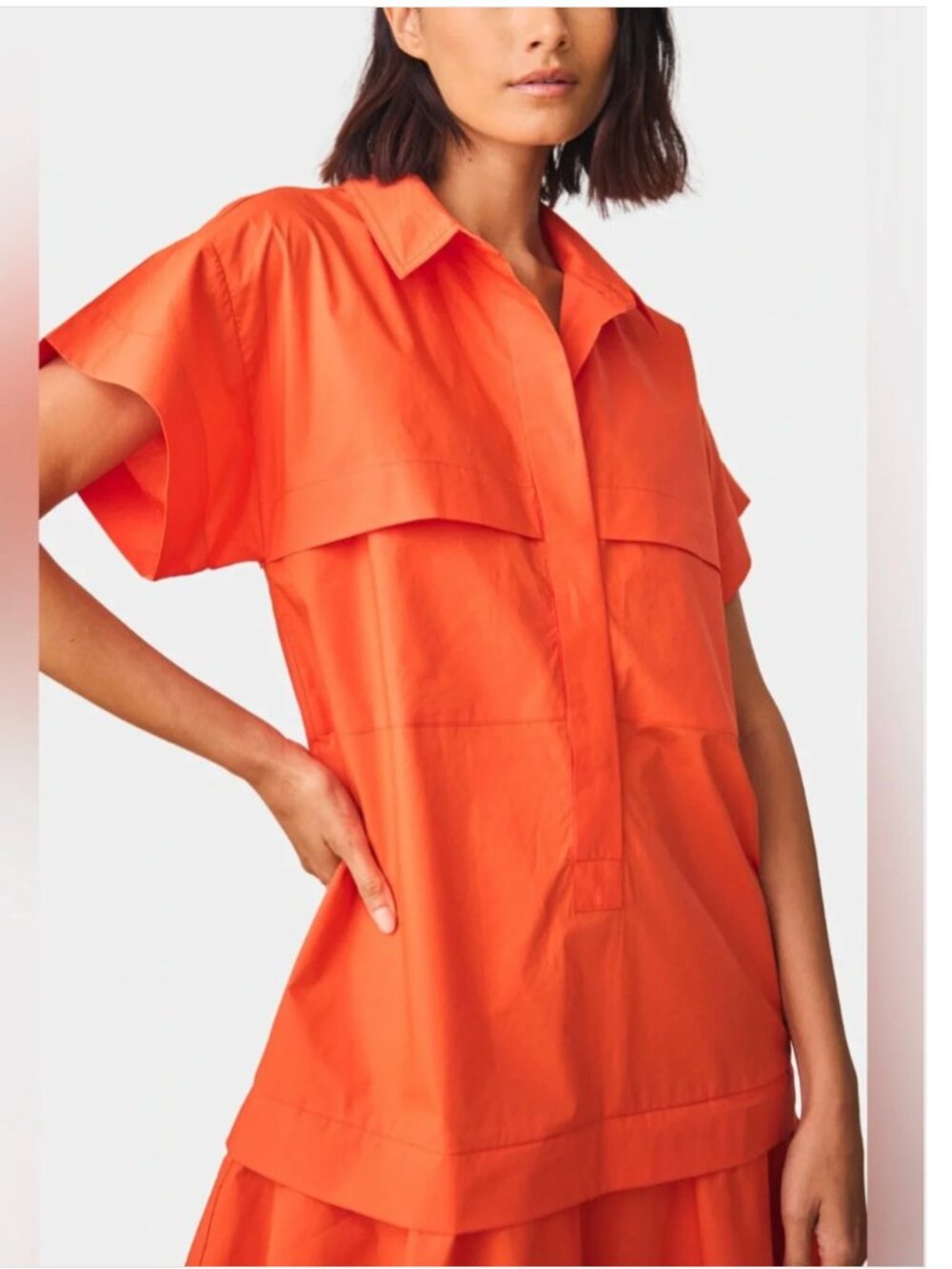 Hunter Bell Tuckernuck Addison Dress Sz M Cherry Red Orange Mini Preppy - Picture 8 of 16